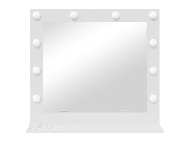 Miroir de vanité, miroir de coiffeuse blanc 60 x 55 x 18 cm verre et bois composite cf62738  - Conforama D