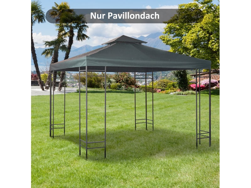 Toile de rechange pour pavillon 3x3 m – gris anthracite – polyester déperlant, double niveau - Conforama B