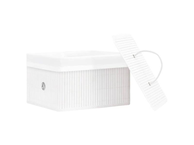  Boîtes de rangement en bambou 4 pcs blanc  - Conforama E