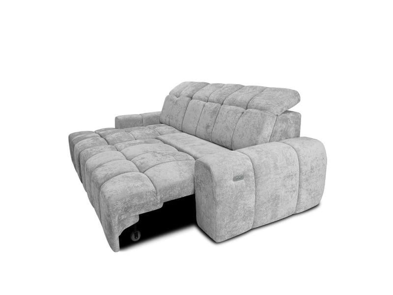  Canapé d'angle gauche relax krabi avec coffre tissu kiara gris clair KRABI-M-KIA865-L - Conforama C