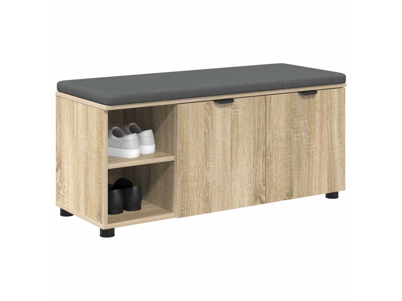  Banc d'entrée, banc interieur avec coussin chêne sonoma 100x38x46 cm shl35114  - Conforama C