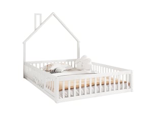 Lit cabane 140x200 cm coloris blanc