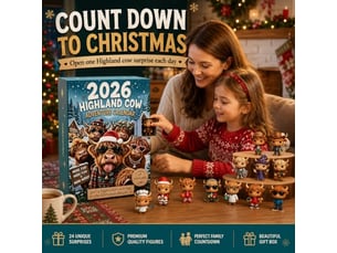 Calendrier de l'avent 2026 highland cow – 24 mini figurines 3d à collectionner-style 1