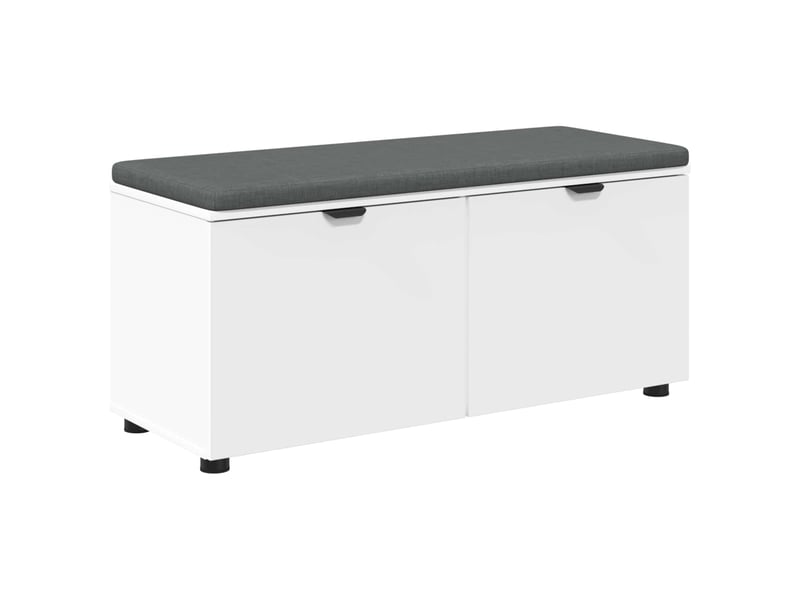  Banc d'entrée blanc 100x38x46 cm bois ingénierie et tissu shl90976  - Conforama A