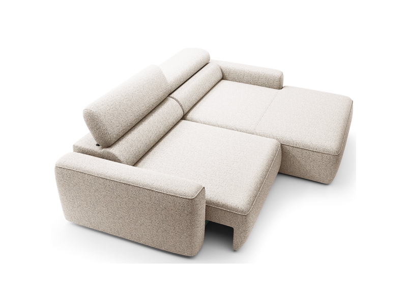 Selsey fando - canapé d'angle - 252 cm - tissu tressé beige clair - côté droit Fando - Conforama E