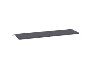 Coussin de banc de jardin, coussin d'assise anthracite 180x50x3 cm tissu oxford cf52640