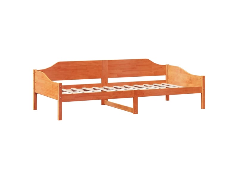  Lit simple- lit adulte -  cadre de lit sans matelas  marron 90x190 cm bois pin massif  - Conforama C