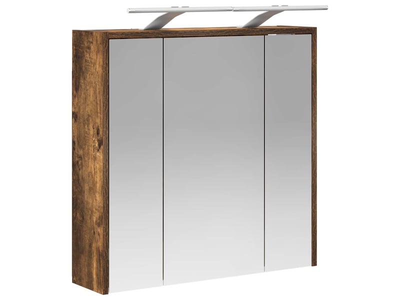Armoire miroir de salle de bain, cabinet de salle de bain chêne fumé 63,5 x 16 x 62,5 cm cf65155 - Conforama E