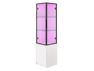 Vitrine coloris blanc 2 étagère(s) OKWISH - 40 cmx160 cm