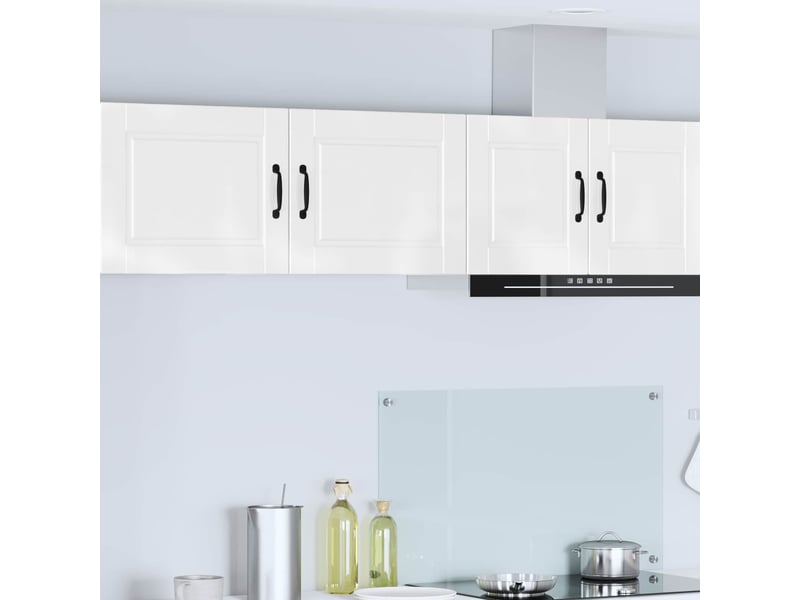 Meuble mural de cuisine, armoire de cuisine 2 pcs blanc brillant bois d'ingénierie shl4541 - Conforama B