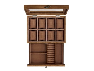 Coffret de rangement - leobert - brun rustique noyer - 27 x 19 x 12,5 cm
