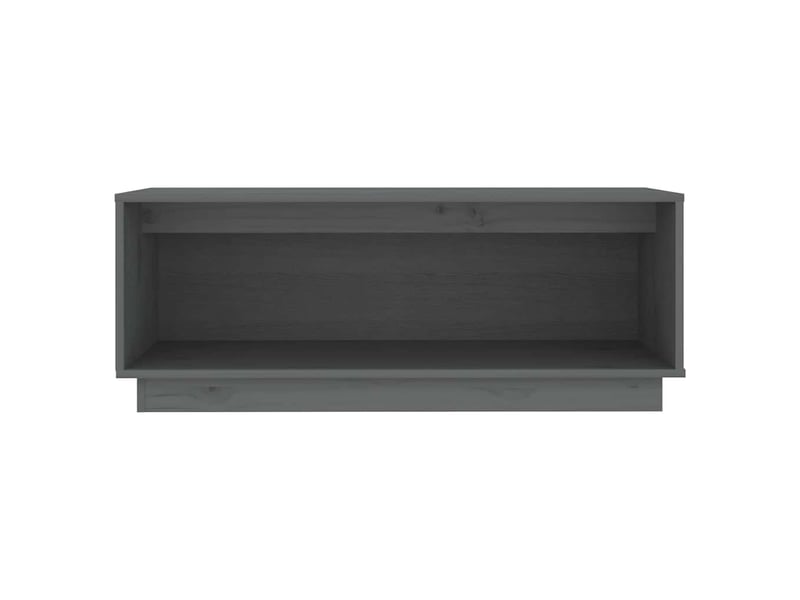  Meuble tv - banc tv - meuble de rangement gris 90x35x35 cm bois de pin massif  - Conforama C