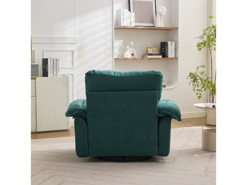Canapé 1 place, canapé de salon, en chenille, pivotant à 360°, finition capitonnée, format surdimensionné, chambre, pour salon - Conforama W
