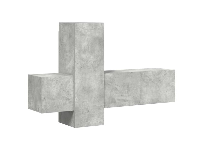  Ensemble de meubles tv 3 pcs gris béton bois d'ingénierie shl15135  - Conforama A