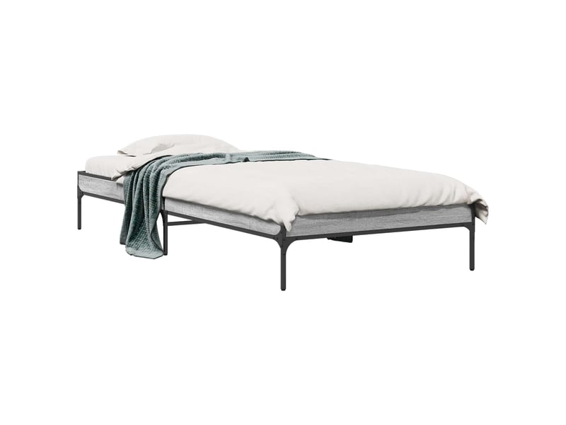  Lit simple- lit adulte -  cadre de lit sonoma gris 80 x 200 cm bois d'ingénierie  - Conforama A