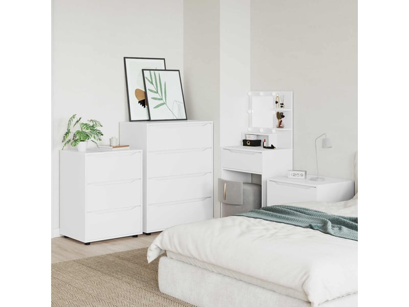  Armoires de rangement salon 80 x 48 x 105 cm bois d'ingénierie blanc  - Conforama D