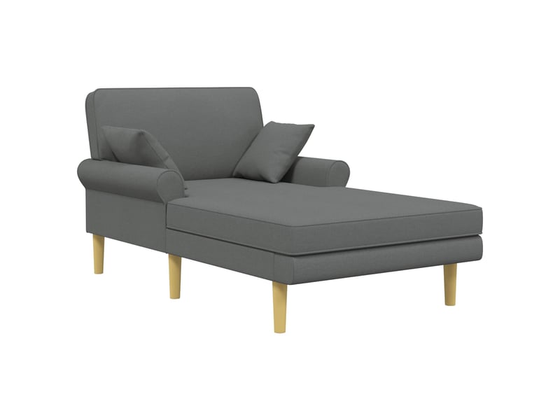  Vidaxl méridienne gris foncé tissu  - Conforama D