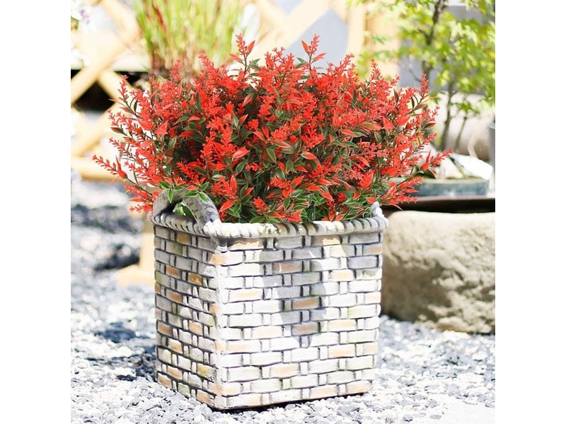 Fleurs extérieures résistantes aux uv 8 bundles plantes extérieures résistantes aux uv en plastique résistant aux uv pour intérieur ou extérieur décoration de maison ou de bureau(orange) - Conforama B