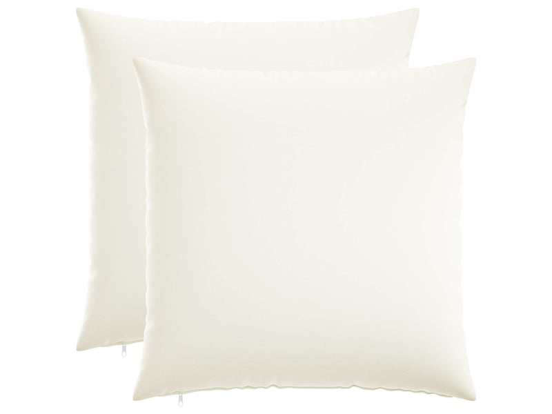  Lot de 2 coussins avec oreiller, coussins décoratifs heerlen blanc tissu cf50157  - Conforama B