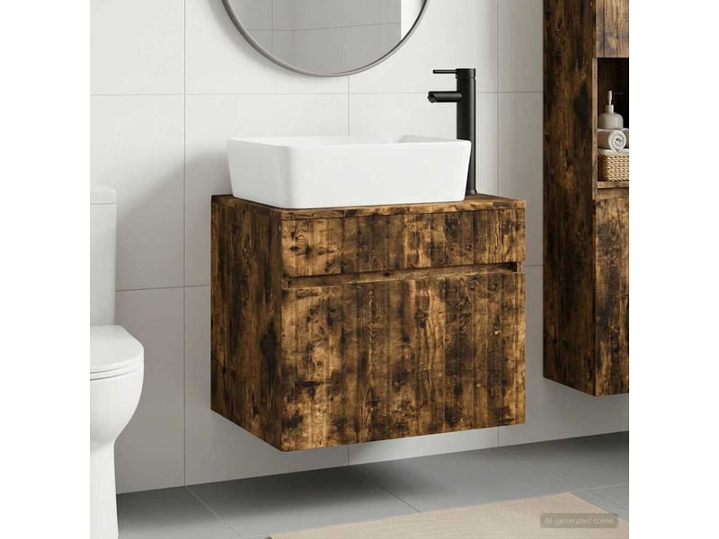  Ensemble de mobilier de salle de bain chêne fumé cf64634  - Conforama B
