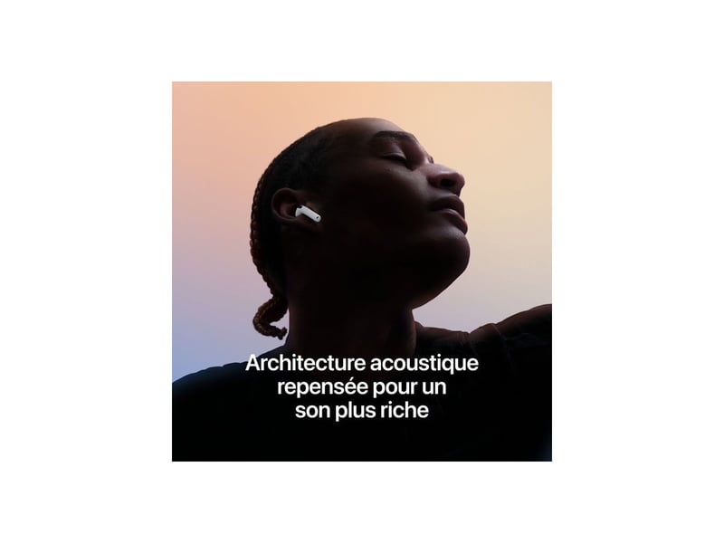  Ecouteurs sans fil intra-auriculaires blancs avec boitier de charge AIRPODS5 - Conforama C