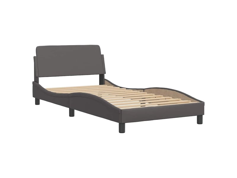  Lit simple- lit adulte -  cadre de lit dover gris 100x200 cm similicuir  - Conforama B