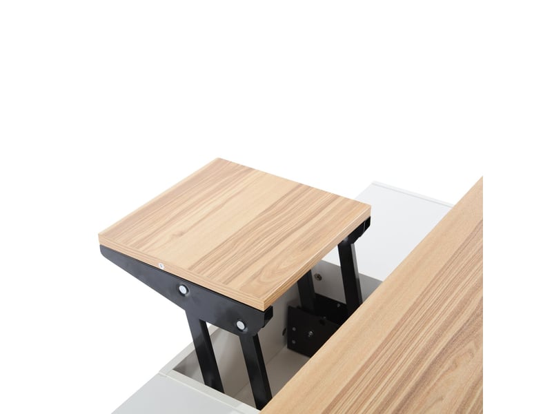 Table basse 100x50x50, réglable en hauteur pivotante avec 4 tiroirs et roulettes universelles table basse salon  - Conforama D