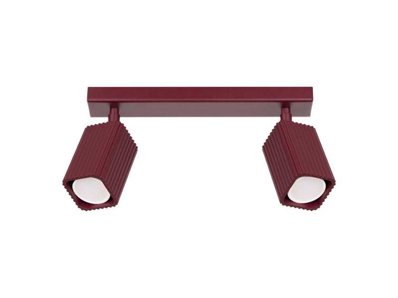  Plafonnier rayo 2 bordeaux aluminium moderne 16.5x30x6cm SL.3220 - Conforama A