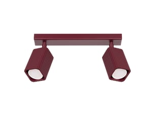 Plafonnier rayo 2 bordeaux aluminium moderne 16.5x30x6cm