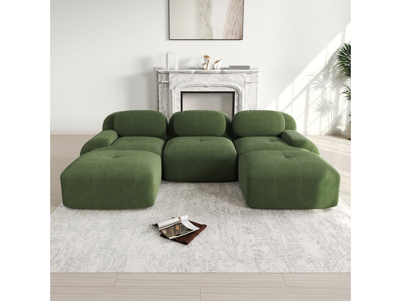  Canapé modulable, canapé de salon, en velours tricoté, livré monté, sans structure, pour salon, bureau, chambre  - Conforama C