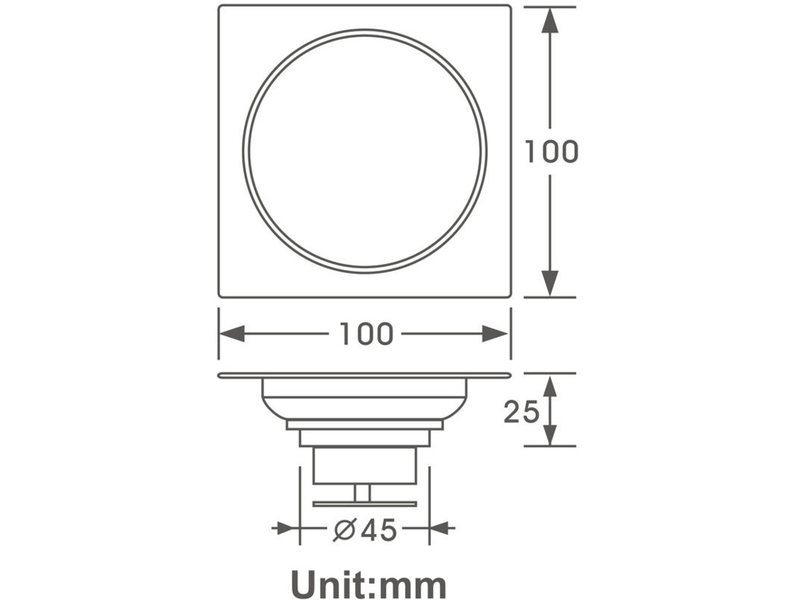 Siphon de sol - siphon de sol de salle de bain - siphon de sol extérieur pour balcon épaissi - anti-blocage, anti-insectes et anti-odeurs 100 × 100 mm - Conforama D