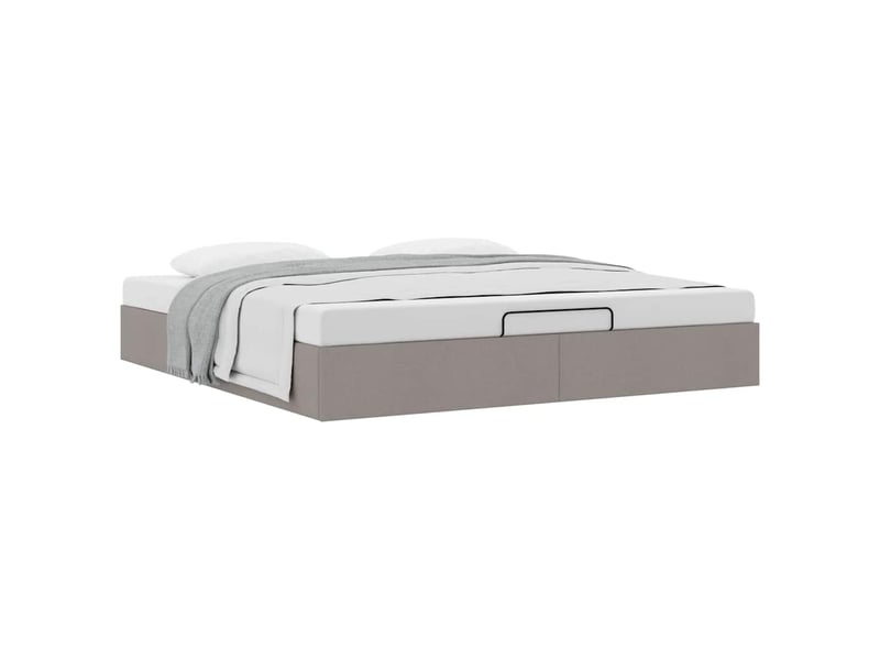  Lit adulte, lit double, cadre de lit ottoman sans matelas taupe 180x200cm tissu cf10461  - Conforama E