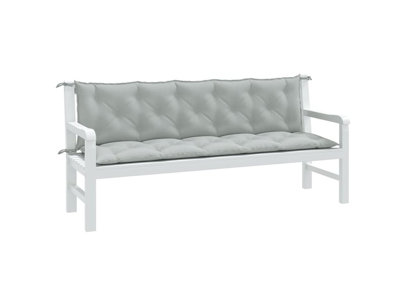  Lot de 2 coussins de banc de jardin, coussins d'assise gris clair mélangé tissu cf58656  - Conforama B