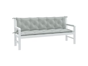Lot de 2 coussins de banc de jardin, coussins d'assise gris clair mélangé tissu cf58656