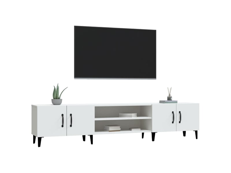  Meuble tv - banc tv - meuble de rangement blanc 180x31,5x40 cm bois d'ingénierie  - Conforama D