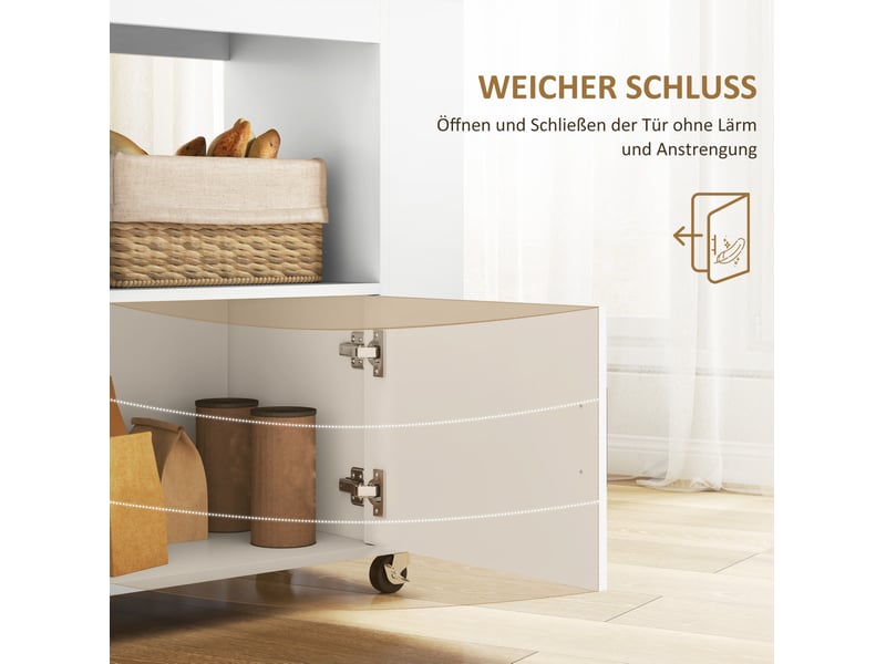 Chariot de cuisine 83x40x83 cm avec roulettes et poignée, —, chêne  - Conforama D