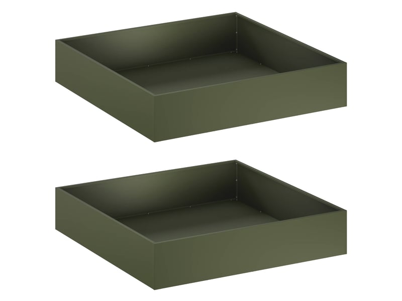 Jardinière - cache-pot de jardin 2 pcs vert olive 100 x 100 x 20 cm - Conforama A