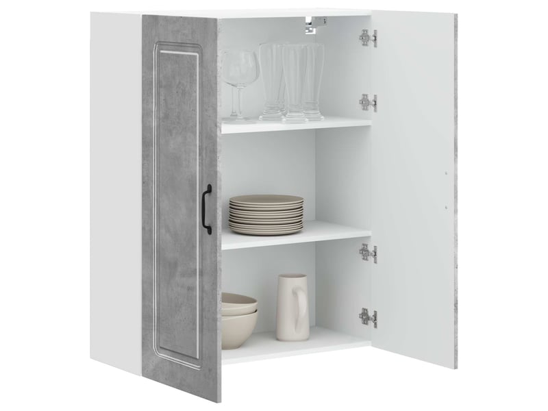 Meuble mural de cuisine | armoire de cuisine gris béton 80x31x100cm shl1422 - Conforama C
