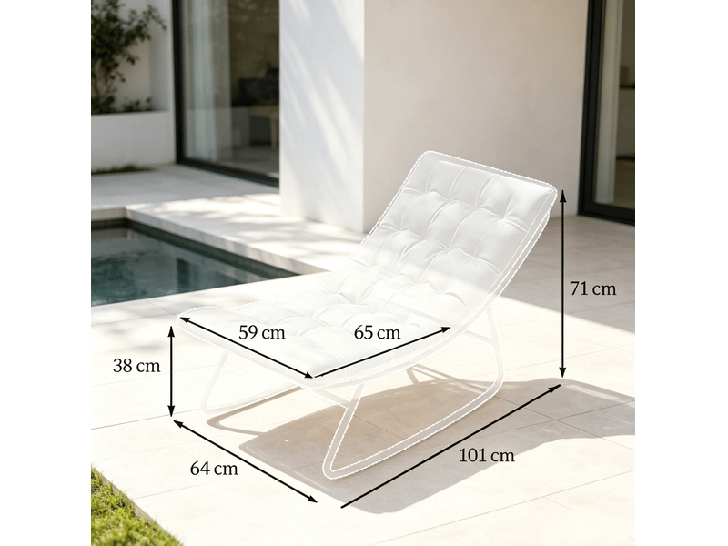  Fauteuils à bascule d'extérieur 64x101x71 cm – gris foncé et noir – lot de 2 avec coussins rembourrés pour terrasse  - Conforama C