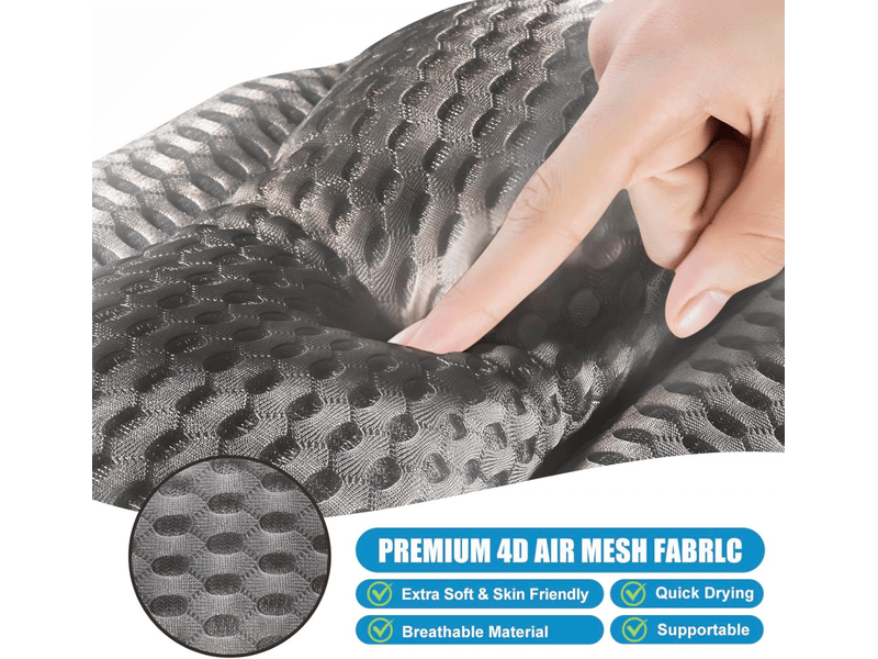  Coussin de bain baignoire jacuzzi avec 6 ventouses puissantes - oreiller ergonomique antidérapant pour spa- tissu airmesh 4d lavable -gris  - Conforama C