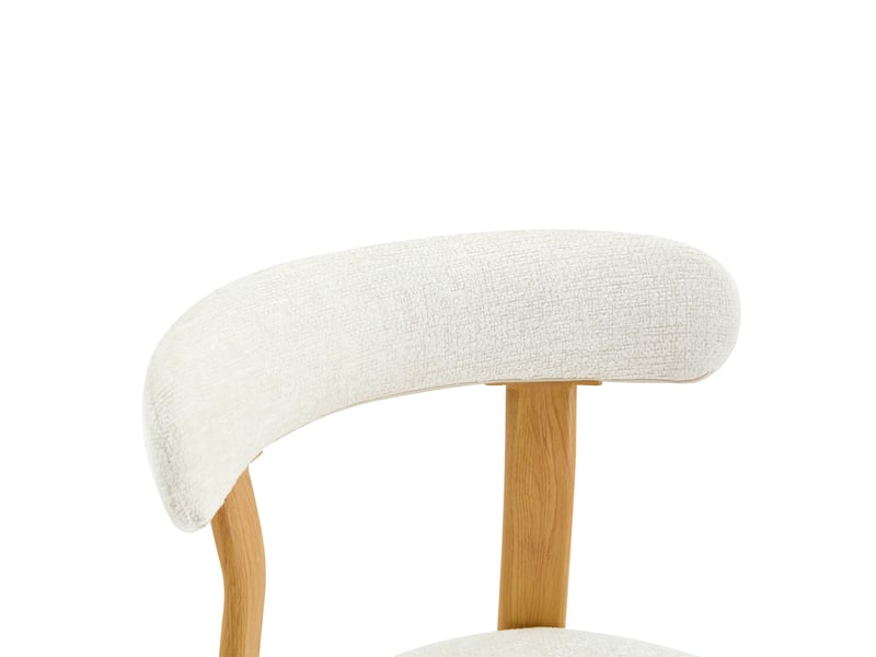  Lot de 2 chaises de salle à manger 79cm, chaise cuisine, dossier ergonomique, confortable, style nordique, bois, blanc  - Conforama E