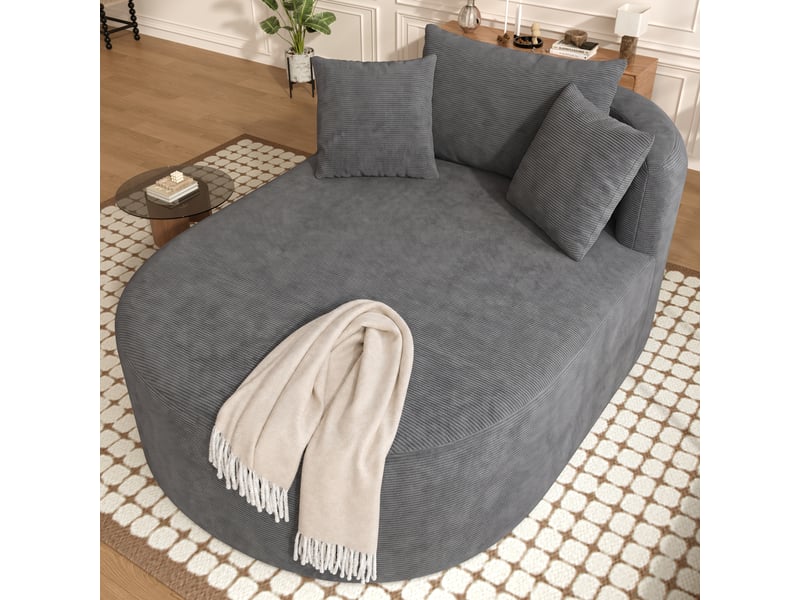  Canapé de salon, canapé pour séjour, en velours, dossier inclinable, livré monté, pour salon, 122 cm  - Conforama C