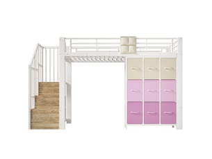 Lit mezzanine 90x200 cm <strong>BIQZUYA</strong>  <strong></strong> coloris blanc