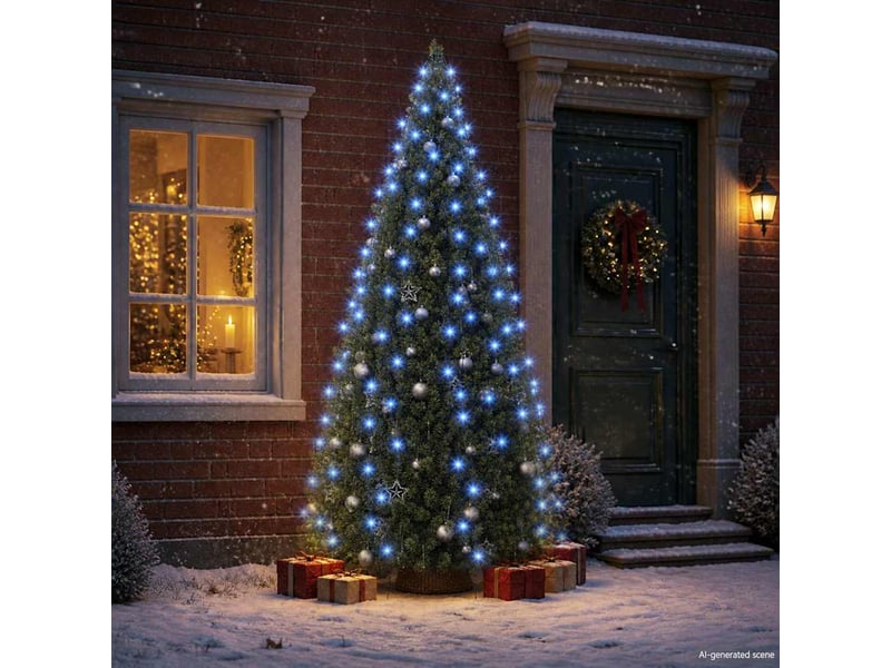  Guirlande lumineuse d'arbre de noël 250 led bleu 250 cm  - Conforama C