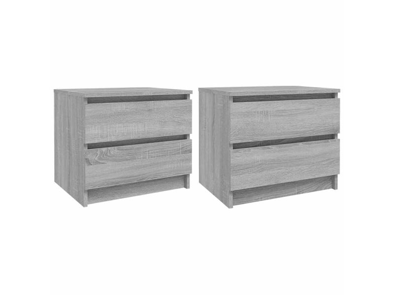  Lot de 2 tables de chevet - cabinet de chevet - table de nuit sonoma gris 50x39x43,5cm bois ingénierie  - Conforama A