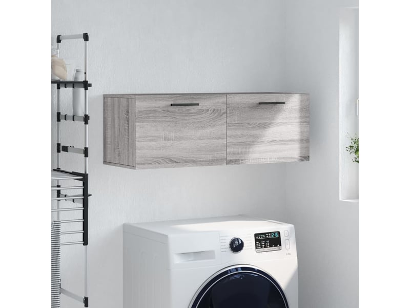  Armoire murale salon sonoma gris 100x36,5x35cm bois d'ingénierie shl1626  - Conforama B