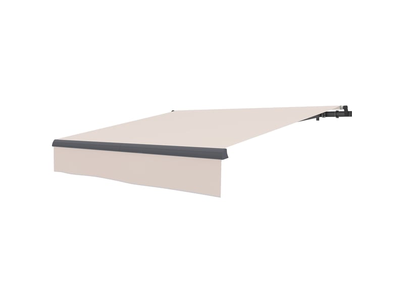  Store banne de jardin rétractable manuel à manivelle, protection uv, structure en métal et aluminium, 295 x 200 cm, couleur crème  - Conforama B