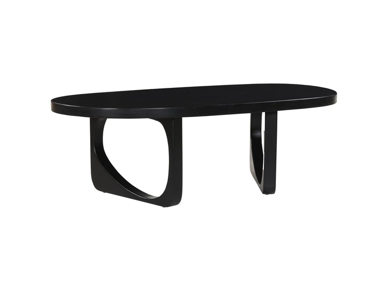  Table basse en bois de manguier massif noire 120cm nari  - Conforama A