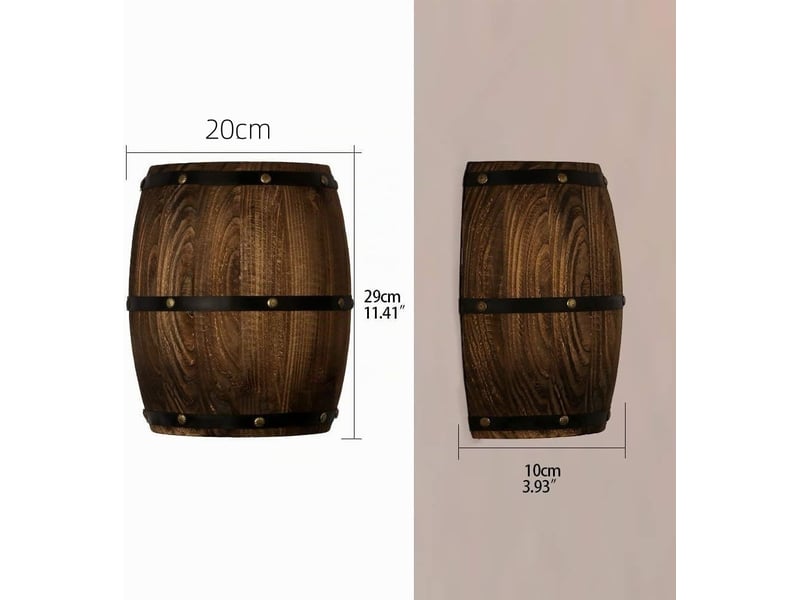  Applique murale antique  d'ampoule en bois baril à vin  - Conforama A