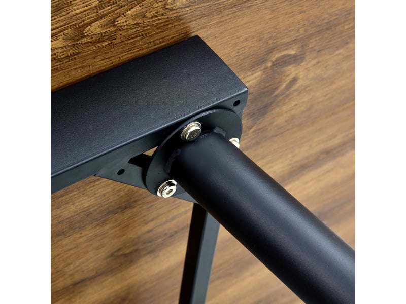  Table de salle à manger 4 à 8 personnes en mdf et métal 150 ou 190,5×80×75 cm finition bois  - Conforama D